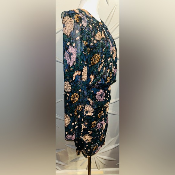 NWT Veronica Beard SZ 8 black/pink multicolor “Peppa” floral silk dress/bust 42” - Picture 4 of 11
